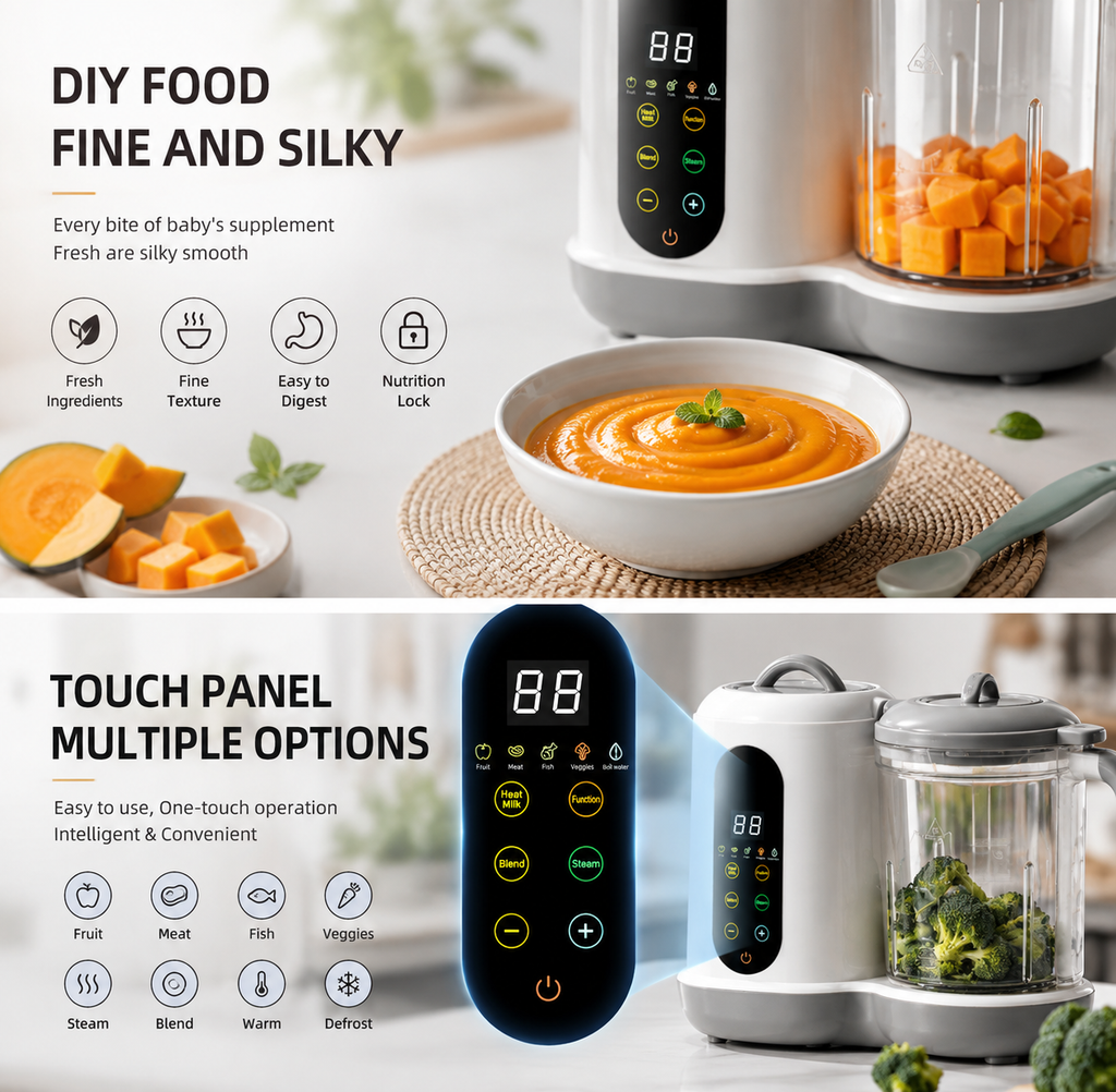 Multifunctional Food Processor Blender Baby Food Grinder Stirring Warming Cooking Machine Küchenmaschinen