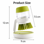 Soap Dispensing Palm Dish Brush with Drainage Base & Storage Holder