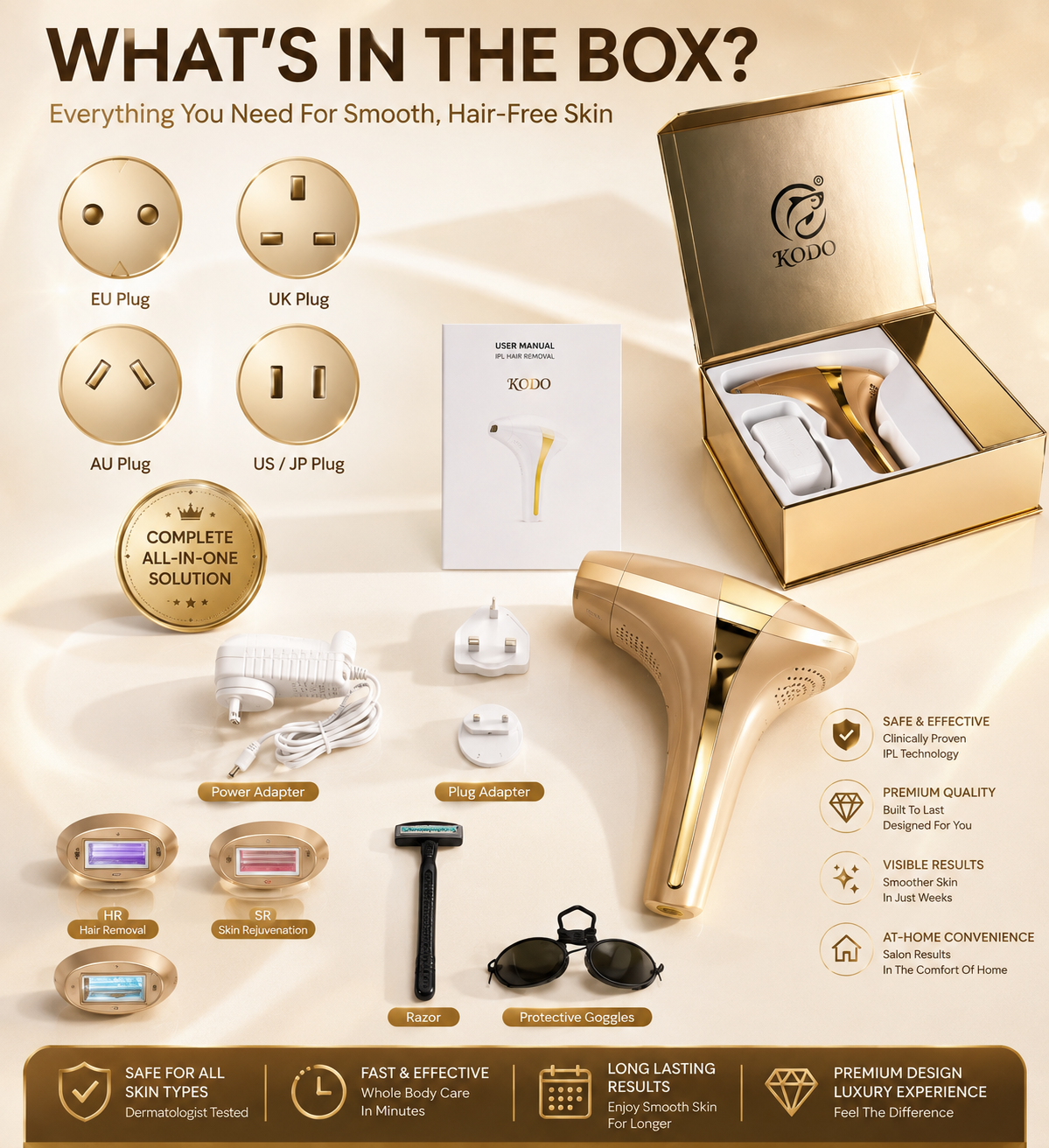 High-end Customization Ice Laser Hair Removal Laser Epilator Permanent IPL Painless Photoepilator 4 in 1 Face and Body