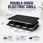 Multifunctional 2-Tier Smokeless Non-Stick Electric Grill