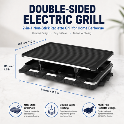Multifunctional 2-Tier Smokeless Non-Stick Electric Grill
