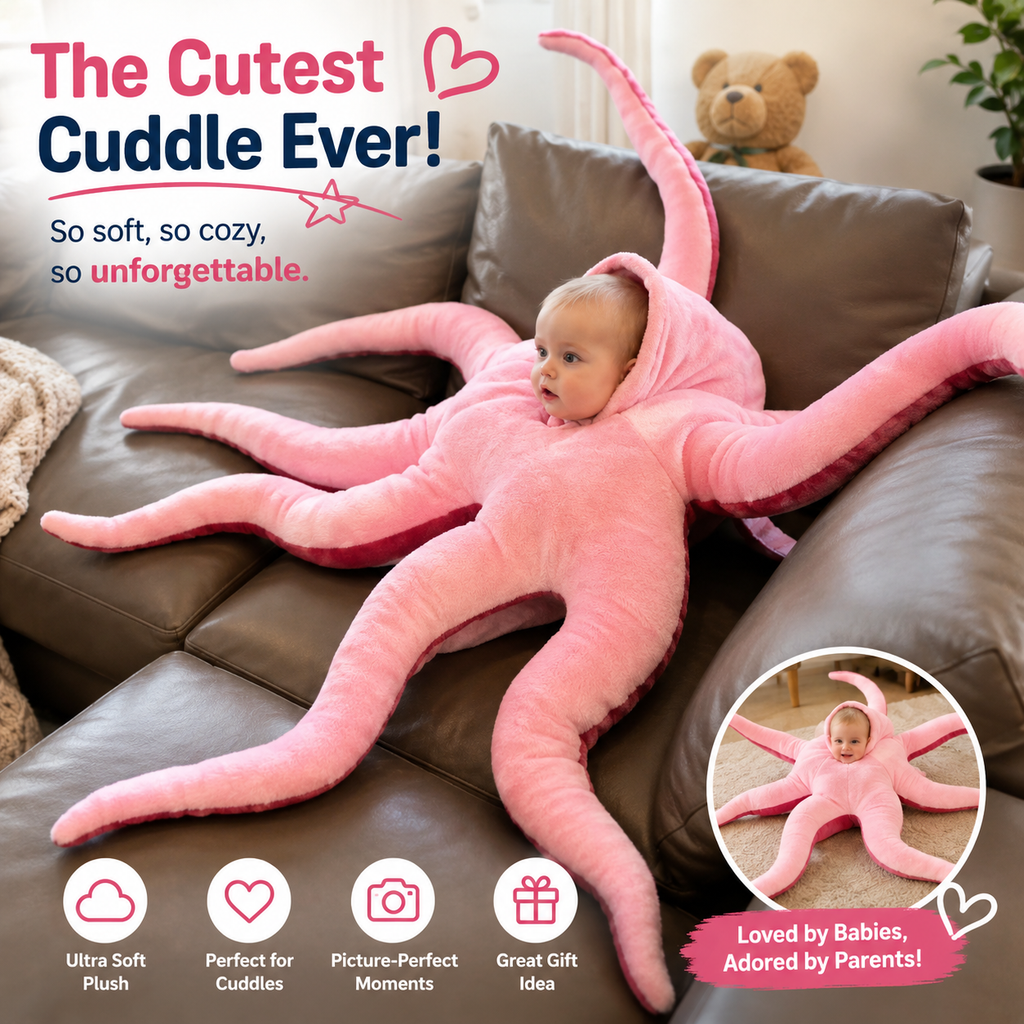 Giant Pink Octopus Costume – Plush Funny Bodysuit for Kids & Adults