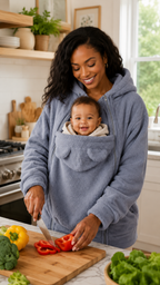 Babywearing Hoodie for Moms – Cozy Maternity Kangaroo Sweatshirt