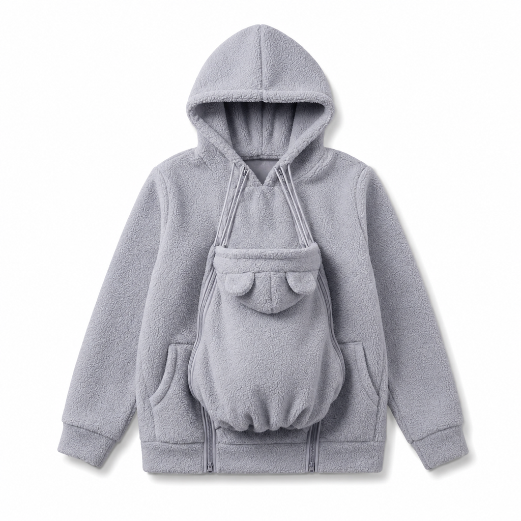Babywearing Hoodie for Moms – Cozy Maternity Kangaroo Sweatshirt