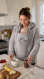 Babywearing Hoodie for Moms – Cozy Maternity Kangaroo Sweatshirt