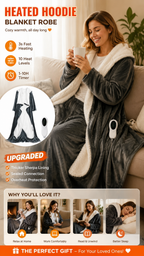 Wearable Electric Heating Sleeve Blanket Flannel & Sherpa, Electric Blankets 6 Heat Settings, 10-hour Time Auto-Off Function
